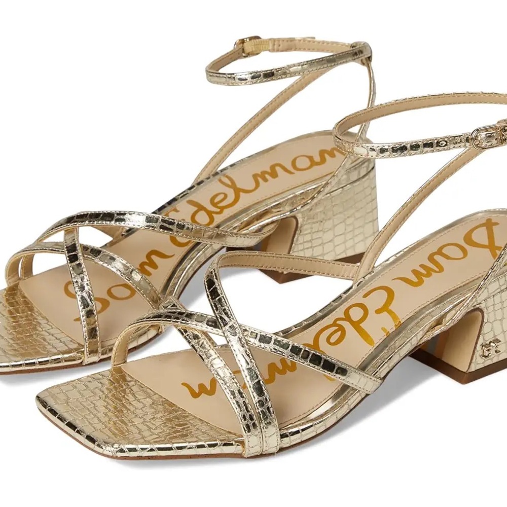 Sam Edelman Whitley strappy gold Sandal Shoes*NEW